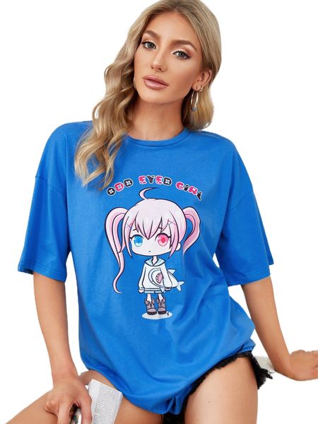 

x kaori hamura long slogan & figure graphic drop shoulder tee a6xx#, White