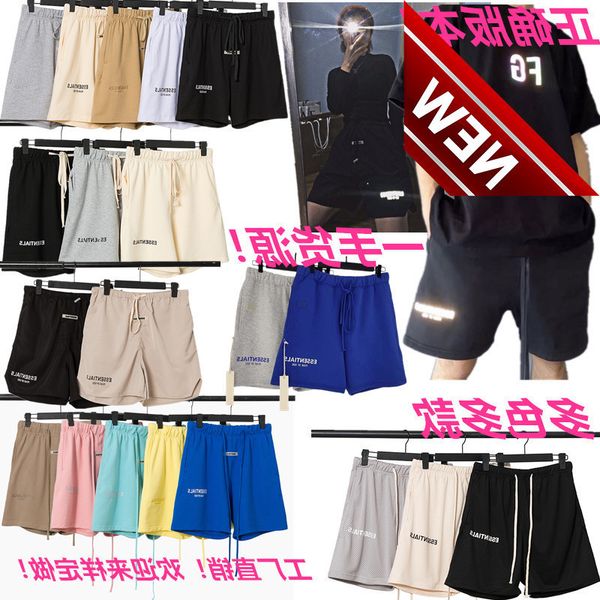 

50% off discount hip hop feel of god season 6 thread s reflective letter embroidered shorts fog multi color shorts factory direct sale, Black