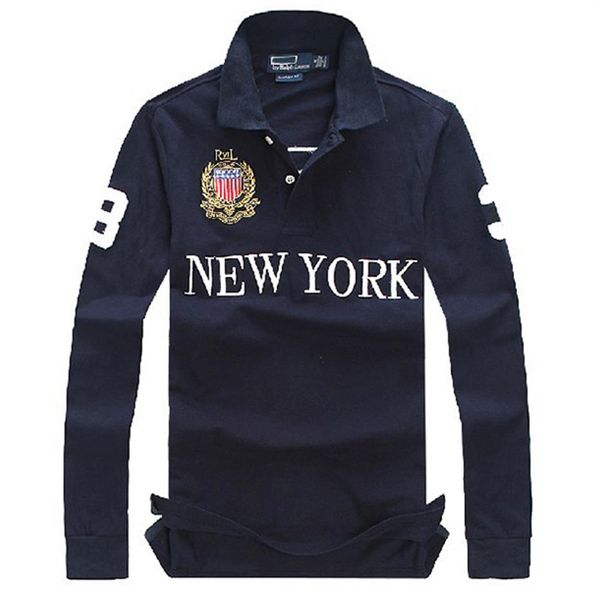 

100% cotton men long sleeve polo t shirt with embroidery technology cotton fashion casual polo t shirt340m, White;black