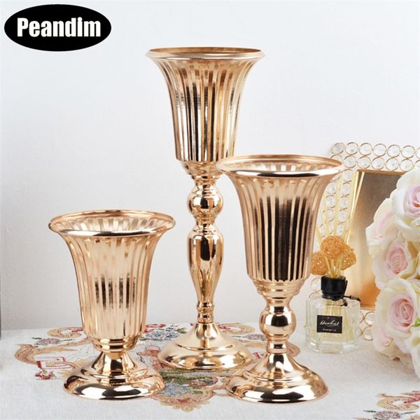 

peandim luxury golden flower vase home vase deskcrafts flower arrangement decoration wedding party christmas flower rack 220317