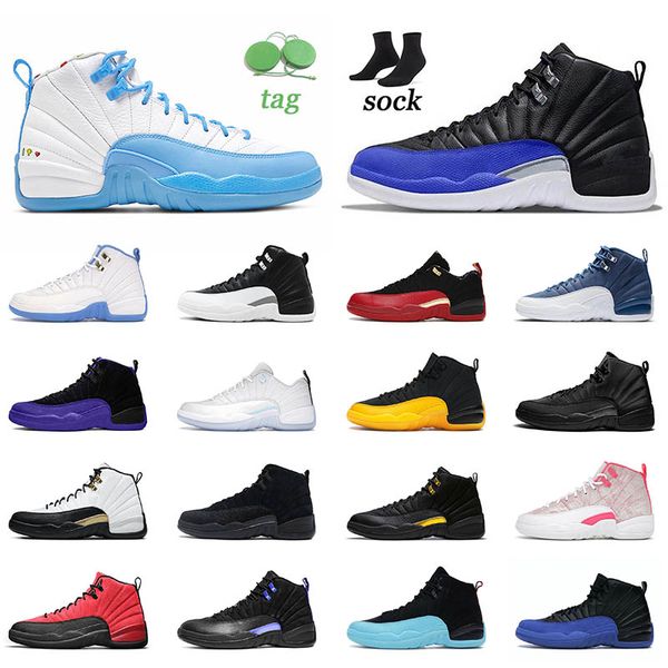 

high low mens 12s basketball shoes jordens game roya reverse flu game royalty stealth black taxi gamma blue dark concord womens sneakers tr, White;red