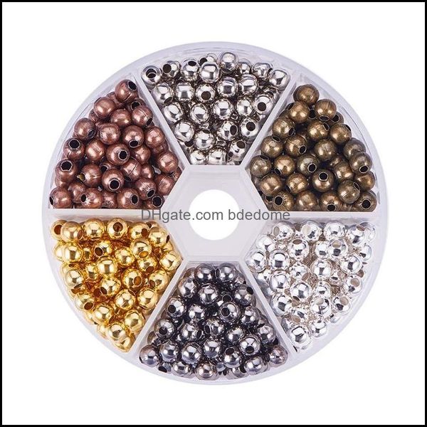

other loose beads jewelry colors 948pcs 4mm iron round spacer metal smooth for necklaces bracelets making -t dhrib