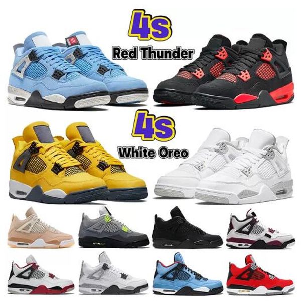 

mens 4 4s jumpman basketball shoes shoe university blue white oreo shimmer red thunder purple black cat tour yellow paris bred men women sne
