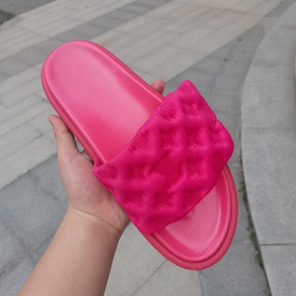 

pool pillow comfort designer slippers sandals luxury calfskin slides flat mules summer beach slipper with box size 35-42, Black