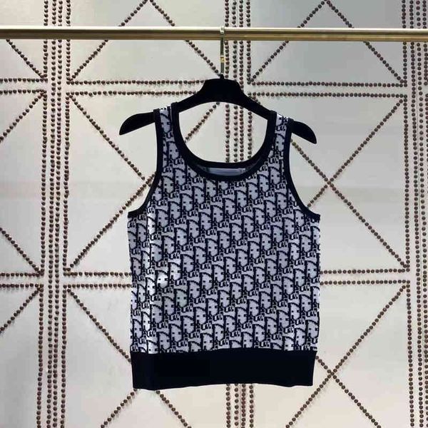 

2022 d family old flower letter vest fashionable small suspender trendy women's clothing wholesale, White