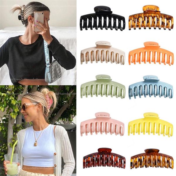 

solid color claw clip barrettes large barrette crab hair claws bath ponytail clip for women girls accessories gift312l, Golden;silver