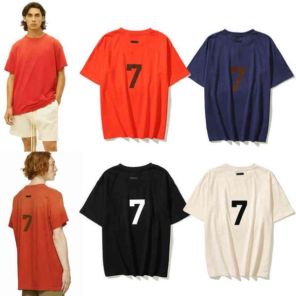 

men's t-shirts fog back number 7 flocking main line short sleeve 7th high street meichao couple tee summer t-shirt 3wm9, White;black