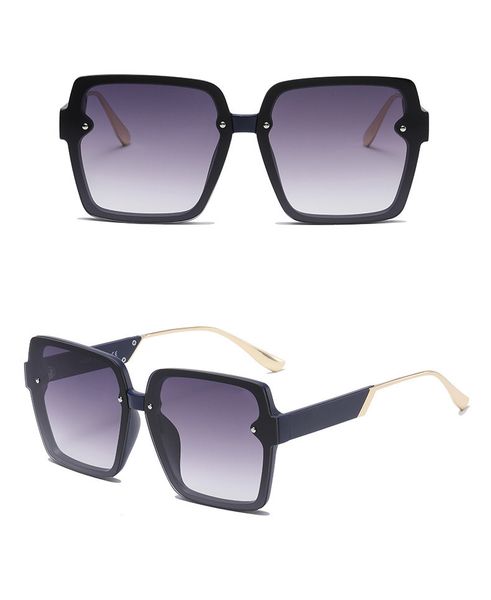 

oversized square sunglasses women luxury brand designer fashion big frame sunglass men lunette de soleil femme gafas de sol 6 colors 10pcs, White;black