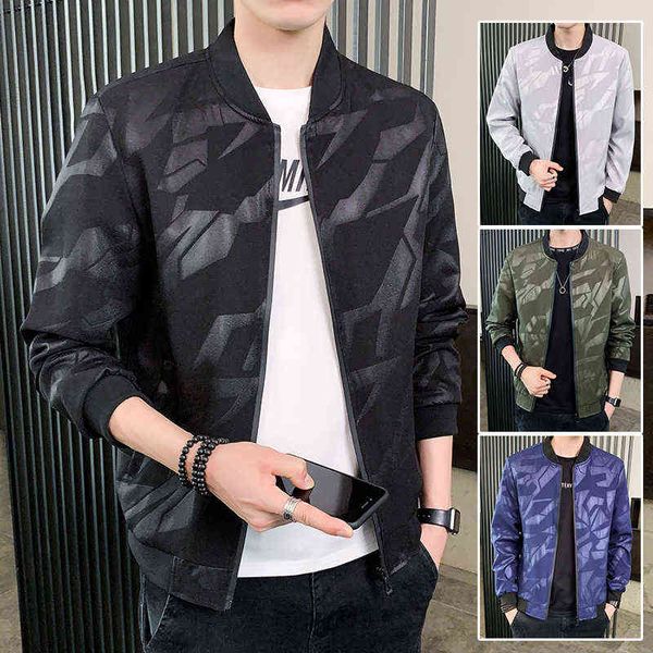 

korean fashion slim fit jacket men autumn casual jacket high street clothes lightweight coats for men brand new y220803, Black;brown