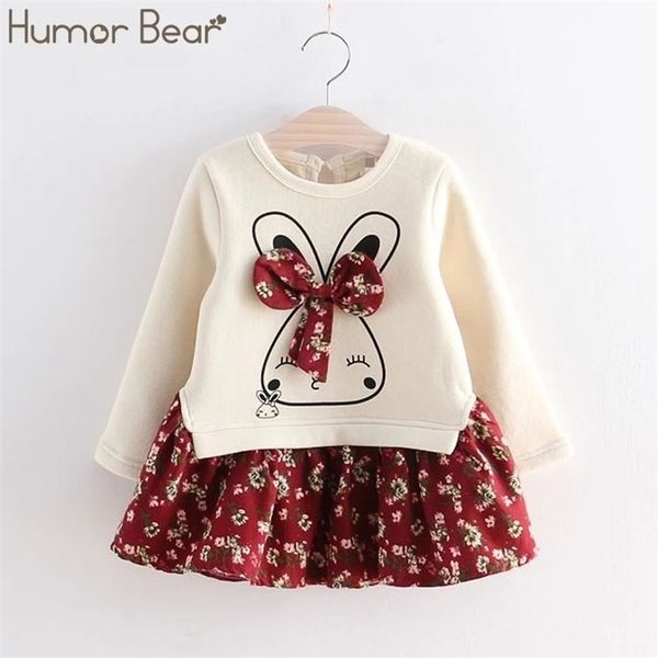 

humor bear girls dress summer autumn flower princess toddler girl clothes children clothing cute animal baby es 220426, Red;yellow
