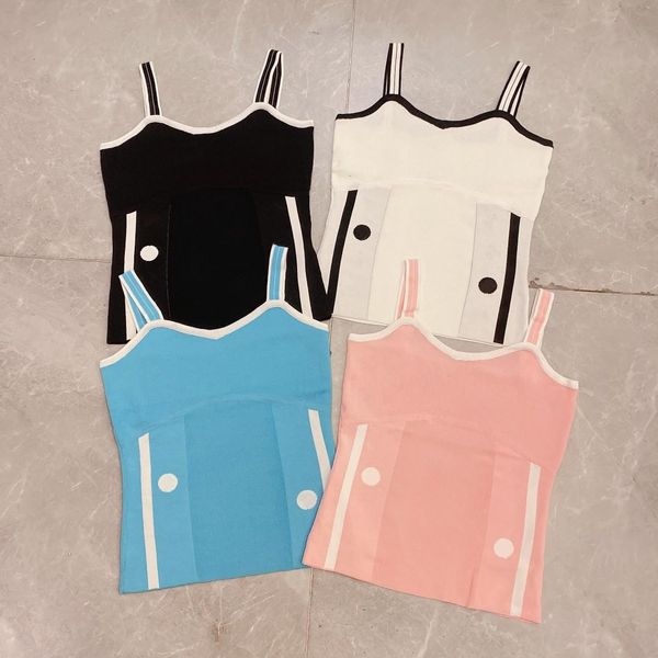 T-shirts ao ar livre 4 cores mulheres feitos malha tanques halter feminino moda 4 cor emagrecimento camis fina tricô curto top
