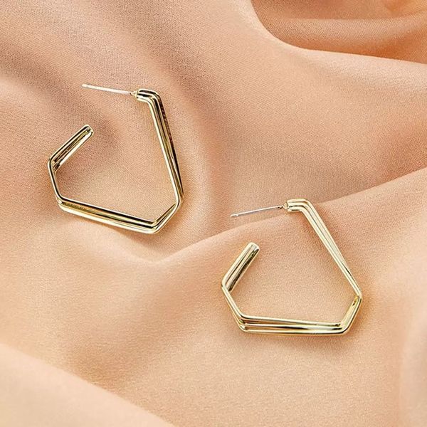 

retro irregular metal geometric dangle earrings for woman fashion korean jewelry party girl's unusual earrings accessories, Silver