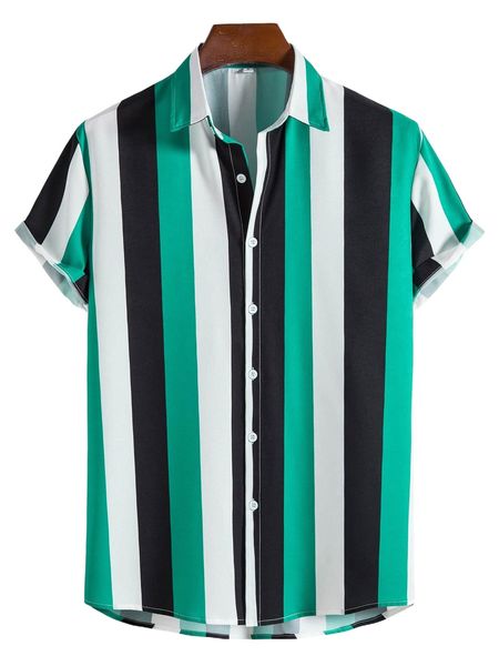 

men block striped shirt s1ko#, White;black