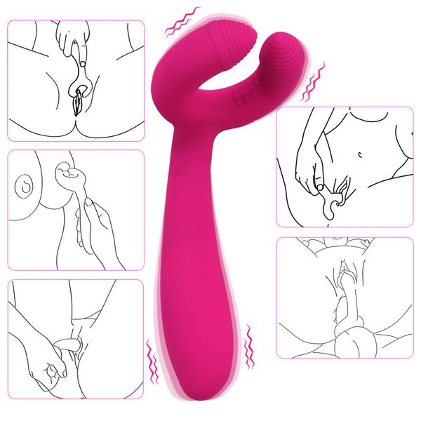 Brinquedo sexy para masturbação vibrador de massagem tipo Y de carregamento de 7 tipos à prova de desejo para suprimentos adultos atacado