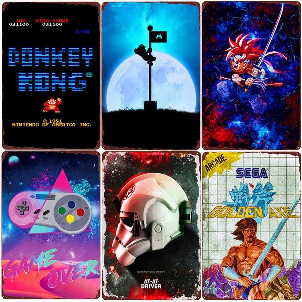 

video game vintage metal sign gamer room fc game gamepad wall poster gift for kid men living room plaqu