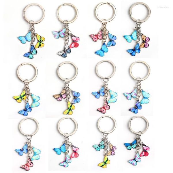 Keychains Ins Ins butterfly Key Chains para mulheres meninas