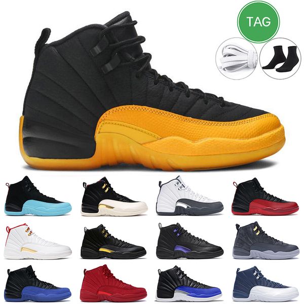 

12s men basketball shoes 12 retro gamma blue university gold dark grey red the master taxi mens outdoor sports trainer sneakers