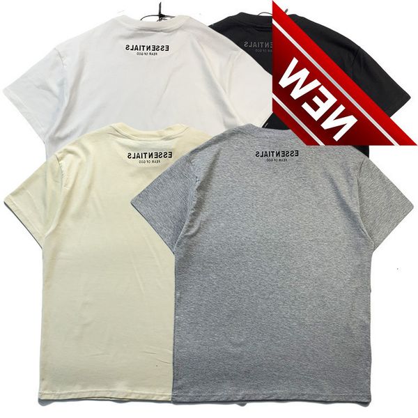 

fog double essentials new t-shirt solid color with short sleeve, White;black