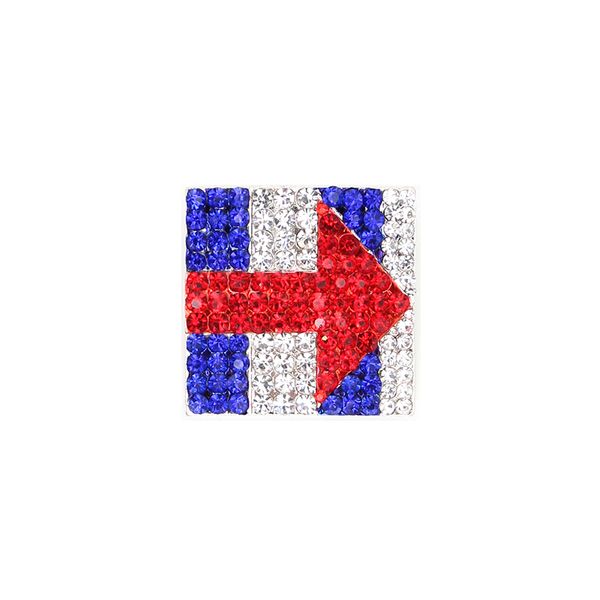 

10 pcs/lot fashion design american square flag with arrows brooch crystal rhinestone 4th of july usa patriotic pins for gift/decoration, Gray