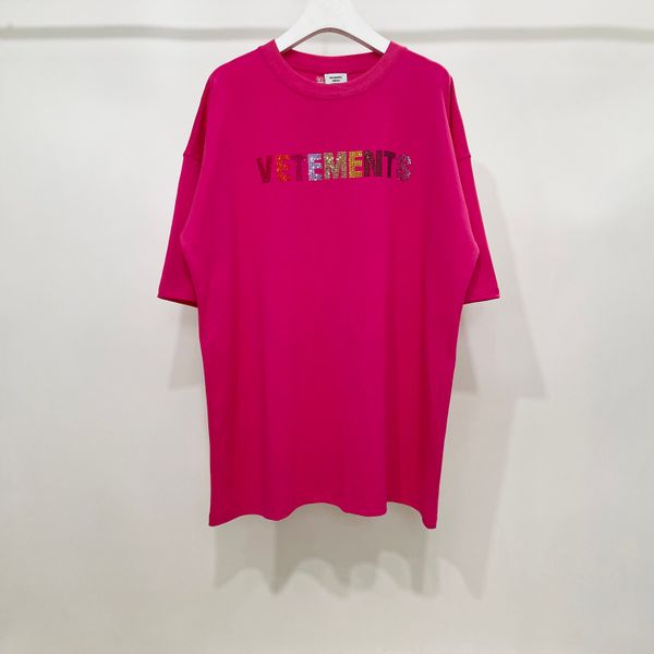 

vetements letter logo short sleeve t shirt loose men and women couple casual ins tee, White;black