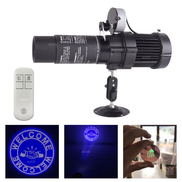 

37mm welcome gobo card & 20w ir romote control led static rotate projector advertising lights for shop cafe band bar hd optics zoom ad logo