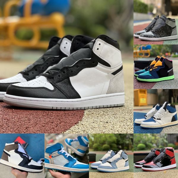 

jumpman 1 1s high sports basketball shoes men women stage haze seafoam bio hack shadow 2.0 bred patent university blue hyper royal dark moch