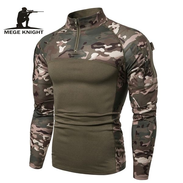 Mege Camouflage Abbigliamento militare tattico Combat Shirt Assault Multicam ACU manica lunga Army T shirt Army USMC Costume 201116