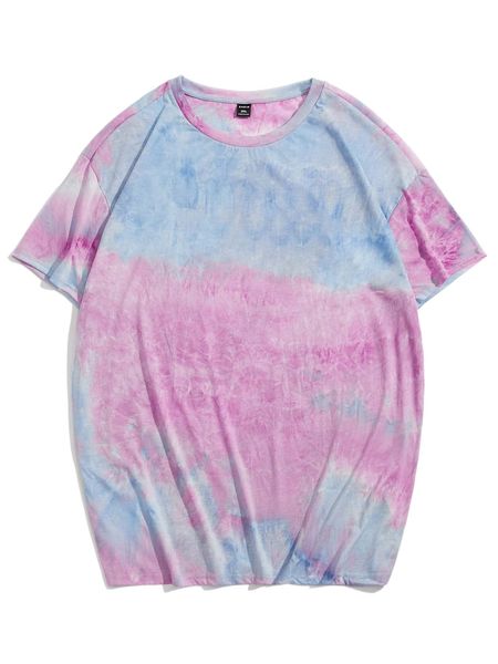 

extended sizes men tie dye print t-shirt i3hr#, White;black