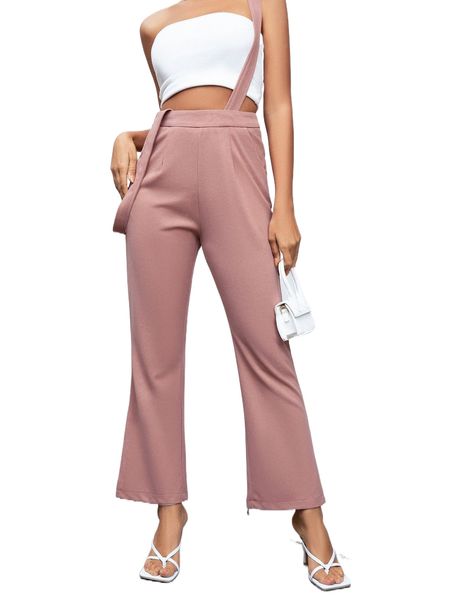 

flare leg suspender pants m5c1#, Black;white