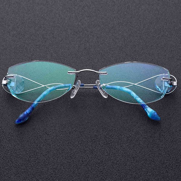 

sunglasses trimming optical spectacle frame female less luxury blue diamond inlaid ultra light pure b-line myopia shenzhen, White;black