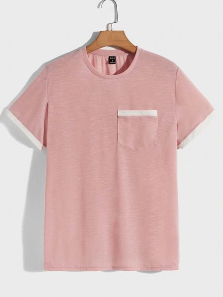 

men patch pocket colorblock tee j4gi#, White;black