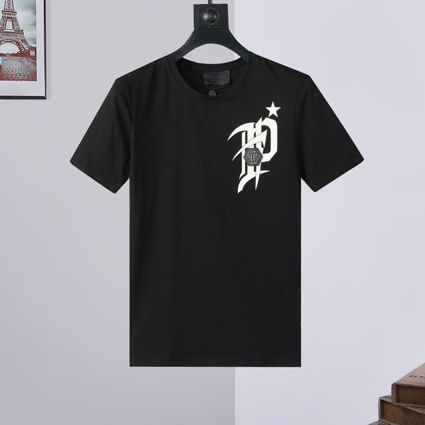 

2022 phillip plain men pp designer skull diamond t shirt short sleeve brand spring and summer high o-neck quality skulls tshirts tees pp03, White;black