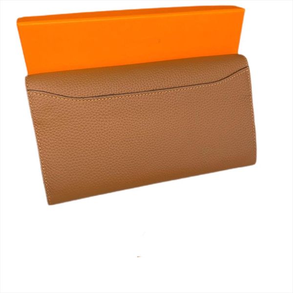 

classic designer wallet soft togo orange leather mens womens iconic long zipper & hasp wallets silver hardware coin purse card case holder w, Red;black