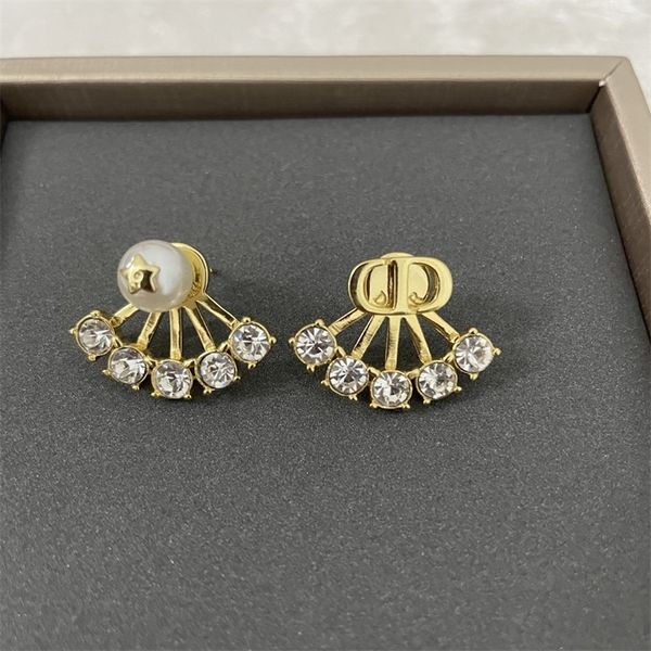 

50% off online letters beautiful pearl new earrings, Golden