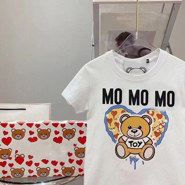 

childrens t-shirts kid t-shirt short sleeve baby shirt family matching with rabbit bear red heart 100% cotton size 90-150 -4xl black white, Blue