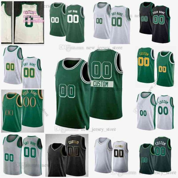 

custom printed screen basketball 44 robert williams iii jerseys 0 jayson 7 jaylen tatum brown 9 derrick 36 marcus white smart''nba, Black