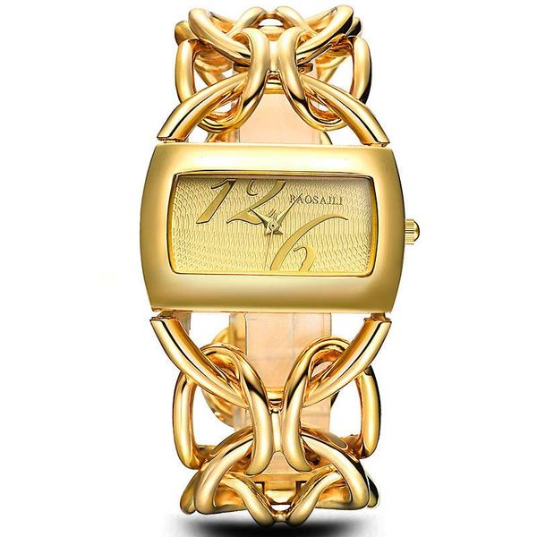 Нарученные часы Baosaili Real Gold Lating Circel Brap Women Luxury Watchs Платье Смотреть Япония Movt Charm Ladies Forist Relgio