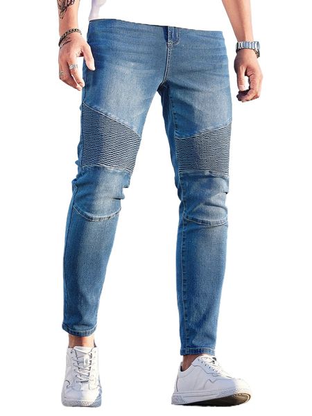 

men bleach wash skinny jeans o9uw#, Blue