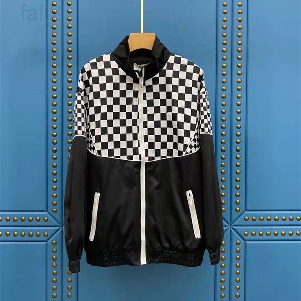 

women's jackets designer 6020708 spring new black and white checkerboard stormsuit casual jacket men's women's coat s5lj, Black;brown