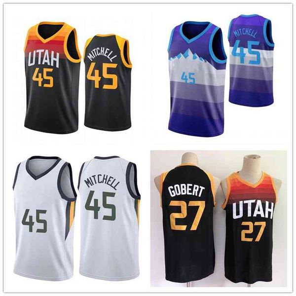 

donovan 2021 45 basketball jersey mitchel rudy 27 gobert jerseys, Black