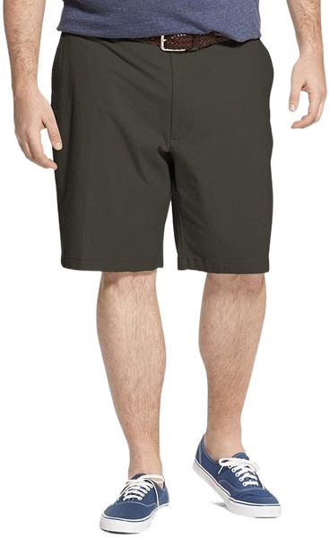 

men's big & tall saltwater 9.5" flat front chino short a3al#, White;black