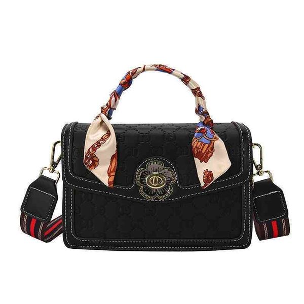 

70% factory online sale handbag bag bag high sense silk scarf embossed wide shoulder strap one shoulder portable square