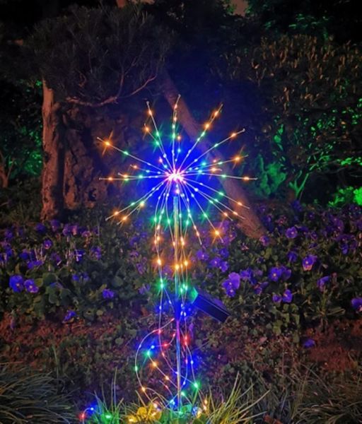 Dizeler Bahçe Güneş Havai Fişekler Işık LED String Çim Zemin Lambası 3.7V 200leds Su geçirmez bakır tel manzara dekorasyon