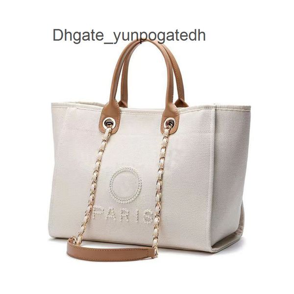 

fashion luxury women label pearl beach bags brand ch canvas evening bag female classic big handbags designers ladies backpack portable large
