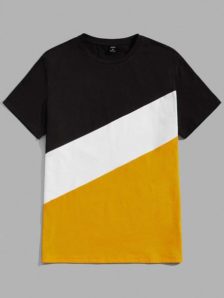 

men color block crew neck tee u4fg#, White;black