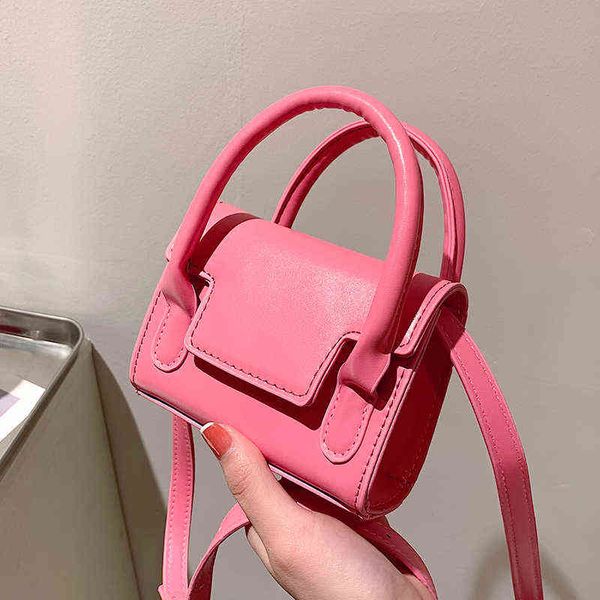 

mini cute pu leather crossbody bags for women 2022 trendy summer fashion brand designer shoulder bag handbags and purses tiny y220425