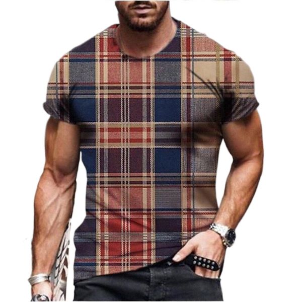 

men's tee t shirt shirt 3d print lattice color block crew neck casual daily short sleeve regular fit basic designer slim fit big and t, White;black