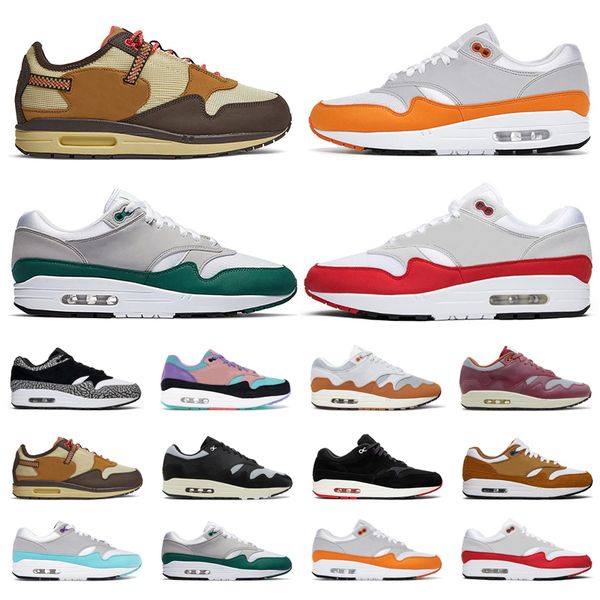 

1 87 running shoes men women 1s patta anniversary aqua orange green black bred brown elephant have a day monarch night maroon noise aqua par