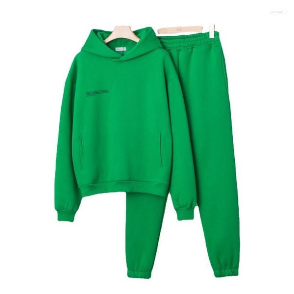 

women's two piece pants pangaia autumn winter fleece women set casual sets, White