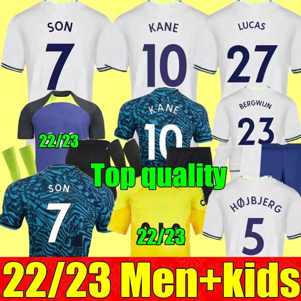

new 22 23 men kids kit kane son dele bale soccer jersey home away 3rd goalkeeper gk hojbjerg bergwijn spurs lo celso 2022 2023 lucas, Black;yellow